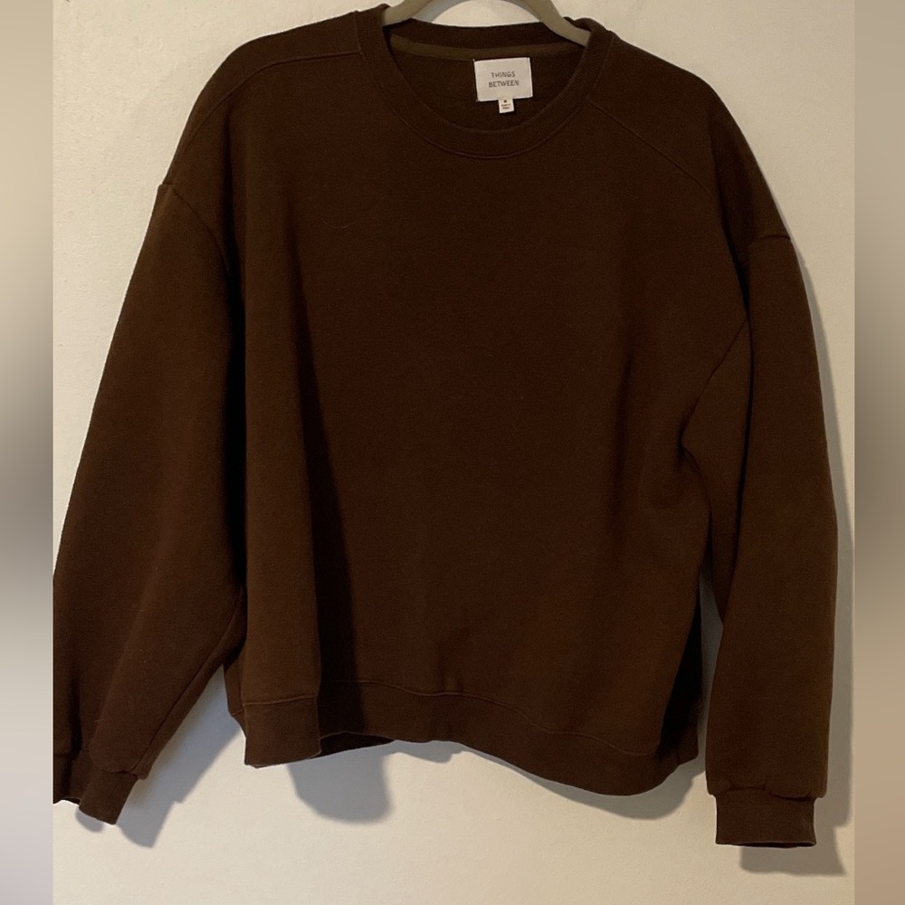 Things Between Brown Long Sleeve Women's Medium Sweatshirt